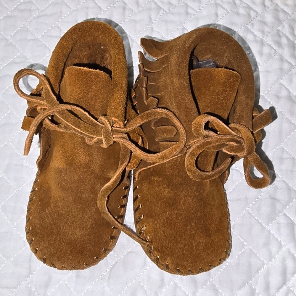 MINNETONKA  Leather Moccasins Brown Sz 5
